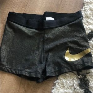Nike Pro 3-inch Glitter Gold Shorts-L